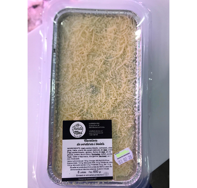 Canelones de verduras y setas (6u.) - Assumpta Fontseca