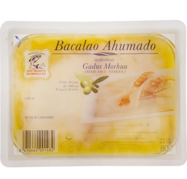 Bacalao ahumado con aceite de oliva virgen extra arbequina 80 gr
