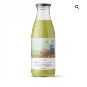 Crema de verduras frescas Assumpta Fontseca en cuenco.