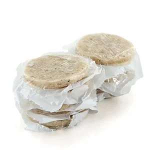 Hamburguesas de merluza natural con perejil y cebollino.