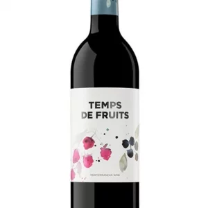 Vino tinto Temps de Fruits Sumarroca de color cereza intenso.