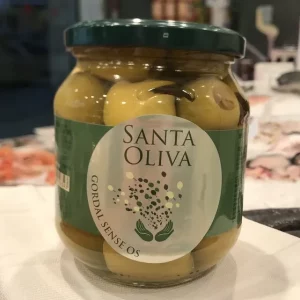 Aceitunas verdes gordal sin hueso de gran tamaño calibre 60/80.