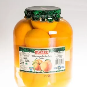 Lata grande de melocotón en almíbar extra entero.